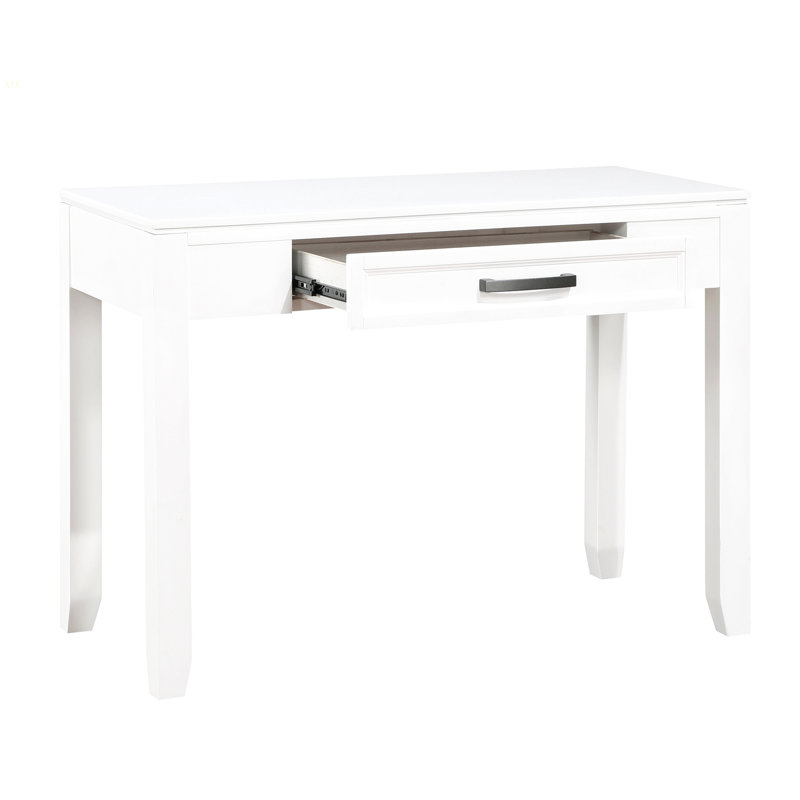 Bureau d'écriture blanc avec tiroir, Blanc