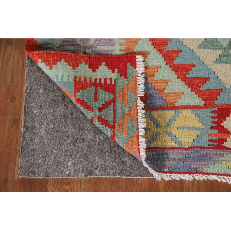 Tapis géométrique en laine Kilim