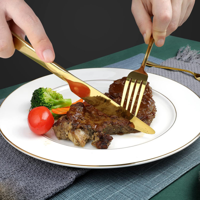 Golden Silverware Set