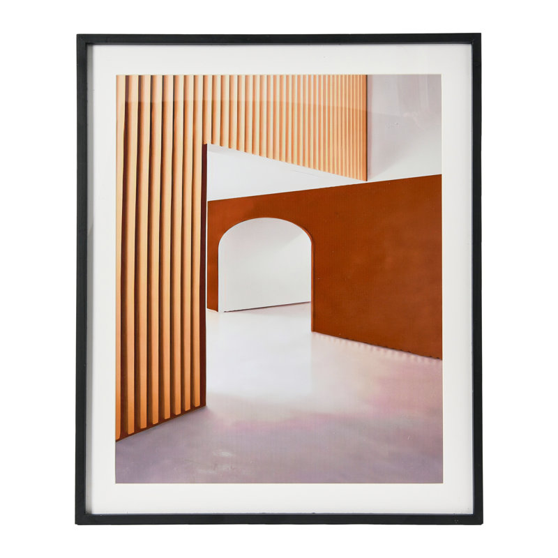 Photographie d'architecture en bois encadrée