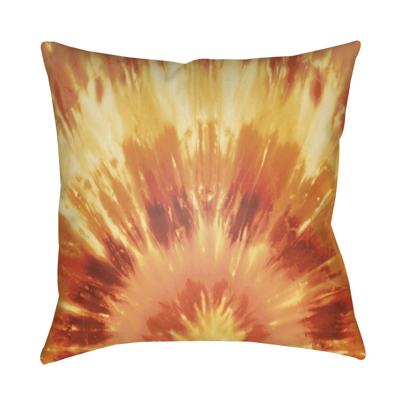 Textures Square Indoor/Outdoor Throw Pillow, 18" H x 18" W x 4" D, Orange