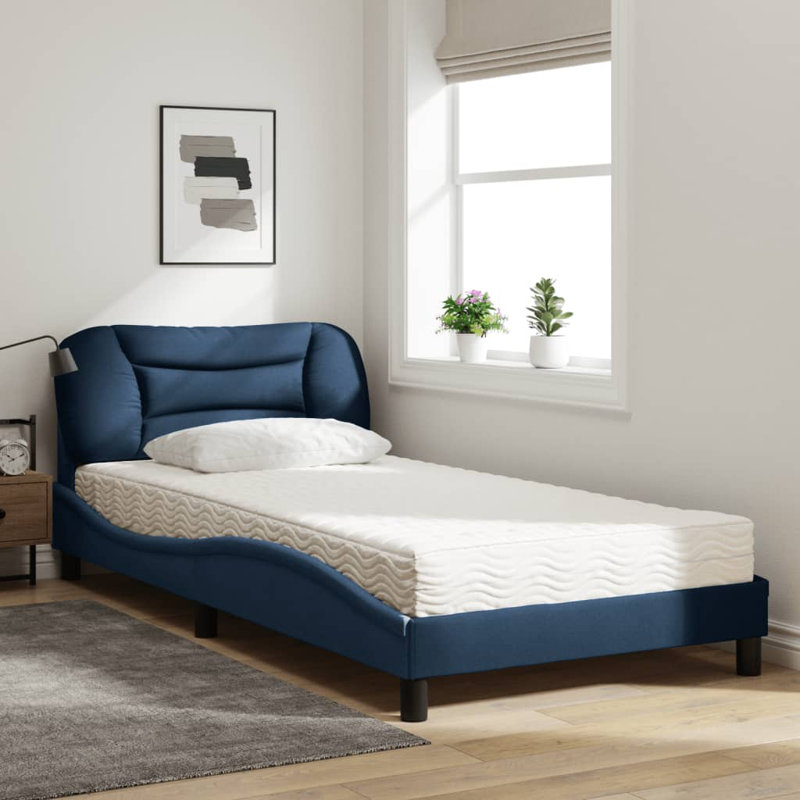 Structure de lit sans matelas Hvar gris clair 90 x 200 cm, Double 35,4 x 78,7 pouces, Gris clair