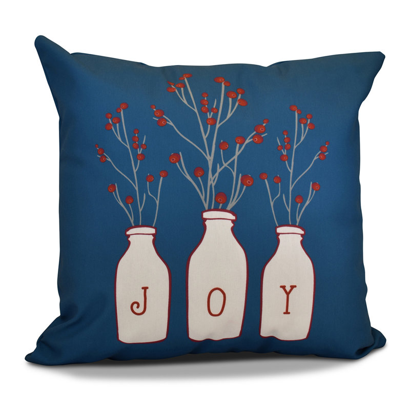 Holiday Wishes Reversible Throw Pillow, Teal, 26" H x 26" W