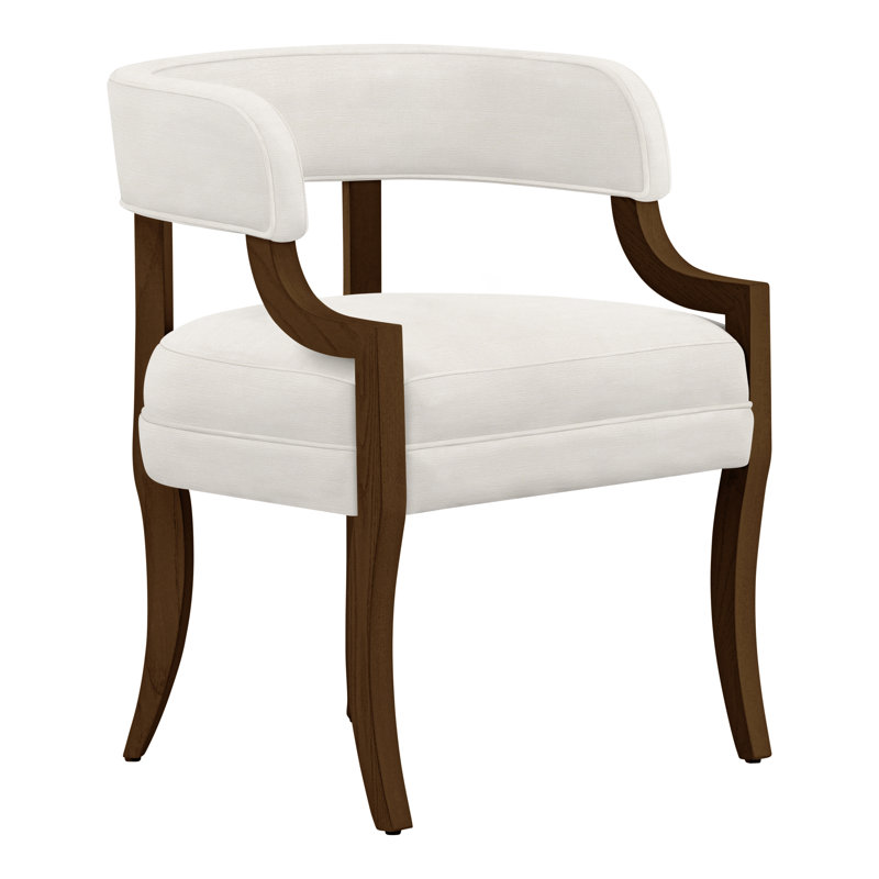 Otisco By Thom Filicia Upholstered Arm Chair, Nadia Parchment, Havana