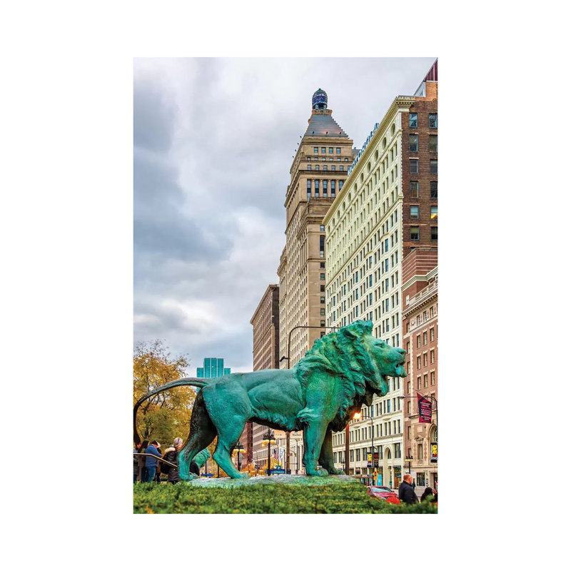 Lion Of Chicago by Nejdet Duzen - Wrapped Canvas Print, 20.32 cm H x 30.48 cm W
