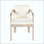 Chaise de salle à manger en bois d'acacia avec coussins crème moelleux et motif décoratif