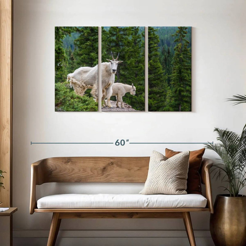 Brampt Cliff Mountain Goats, 28" H x 45" W