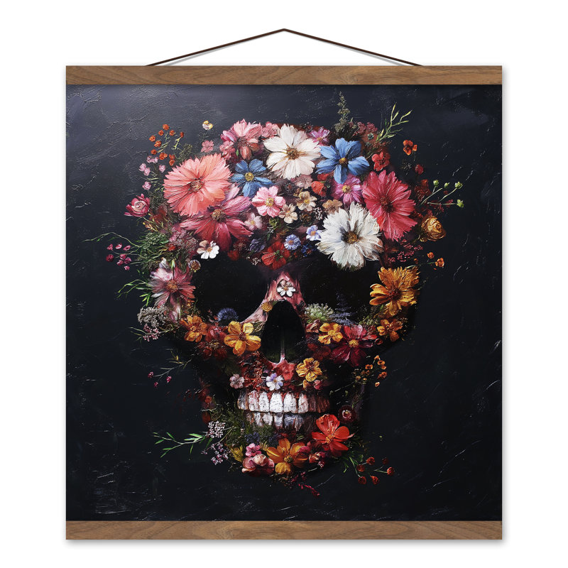 «Floral Skull», reproduction d'art sur toile