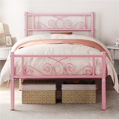 Graceful Scroll Platform Bed with Multiple Size and Color