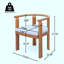 Ensemble de 2 fauteuils club en bois avec coussin moelleux et pieds robustes