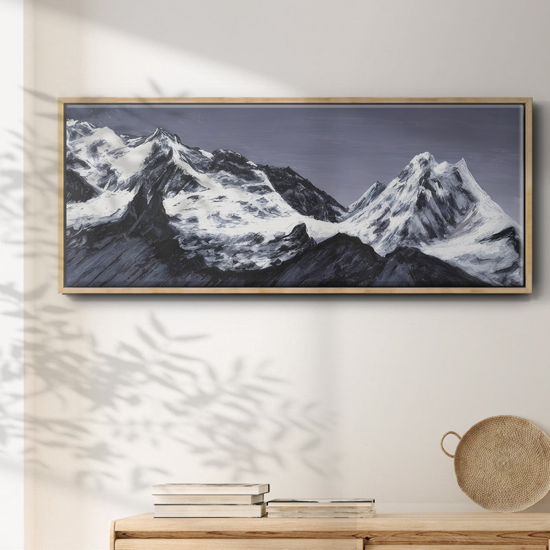 Moonlit Mountain Range I - Framed Canvas, 24" H x 60" W