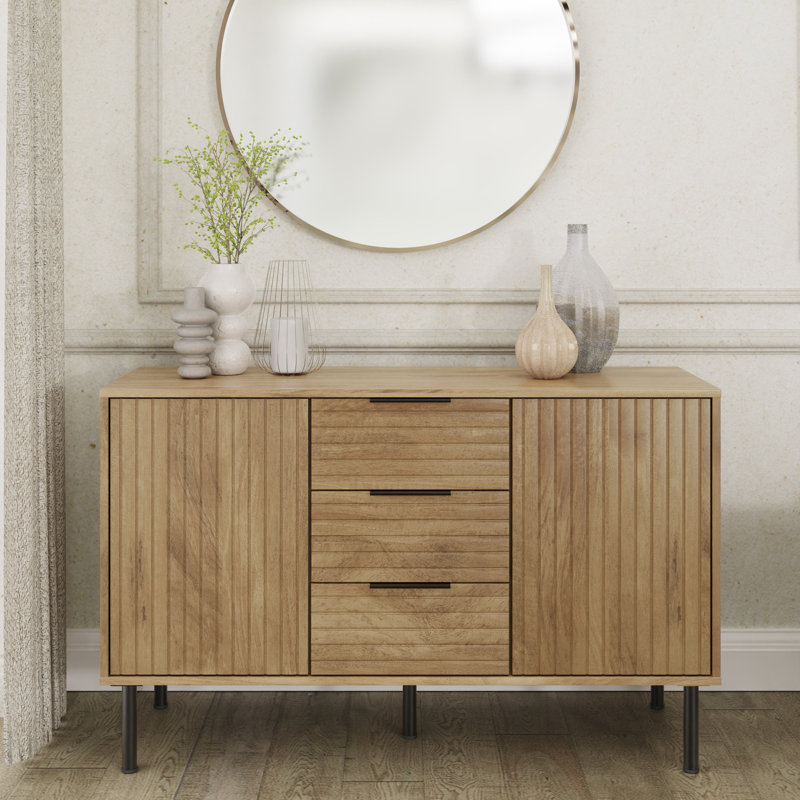 Saraghna 116cm Sideboard, Oak/Black