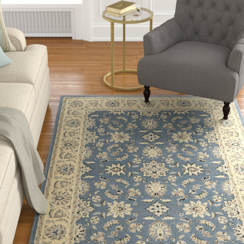 Weiser Grey/Blue Traditional Oriental Area Rug, Rectangle 3'3" x 4'11"