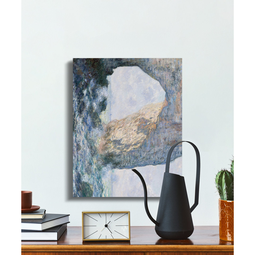 Impressionist Seascape Canvas Art Print, Coastal Rock Arch Painting, Fine Art Abstract Nature Wall Decor for Modern Home