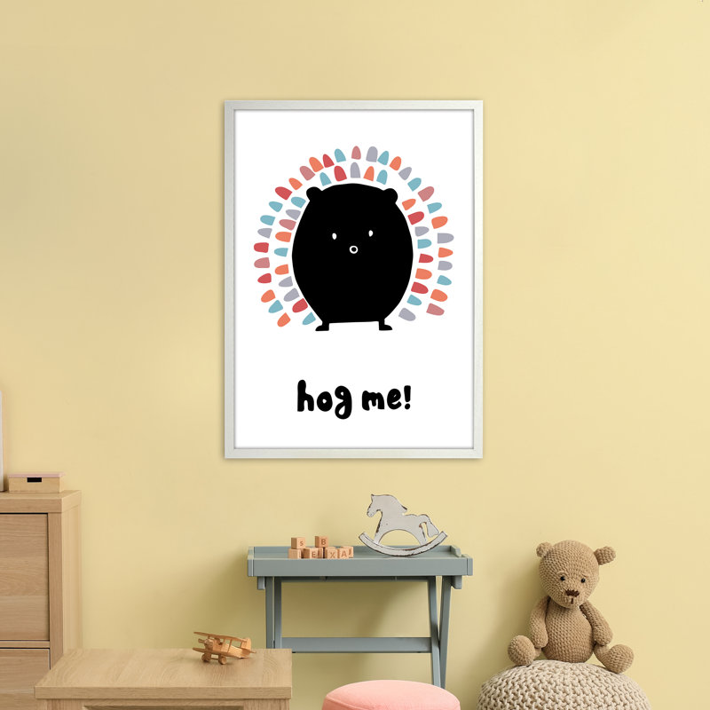 Hedgehog by Miniofmine - Print, Brown Framed, 88cm H x 64cm W x 3cm D
