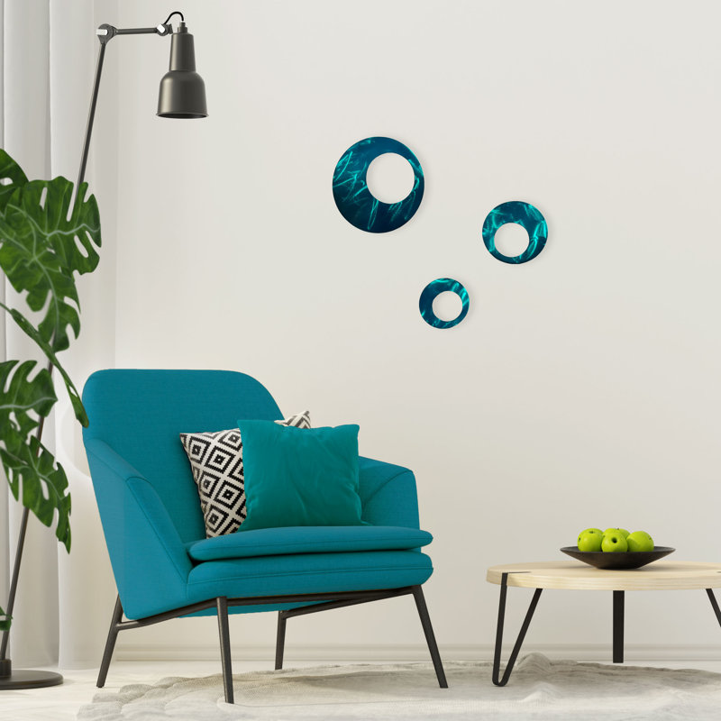 Ensemble de cercles contemporains, Bleu sarcelle bonbon