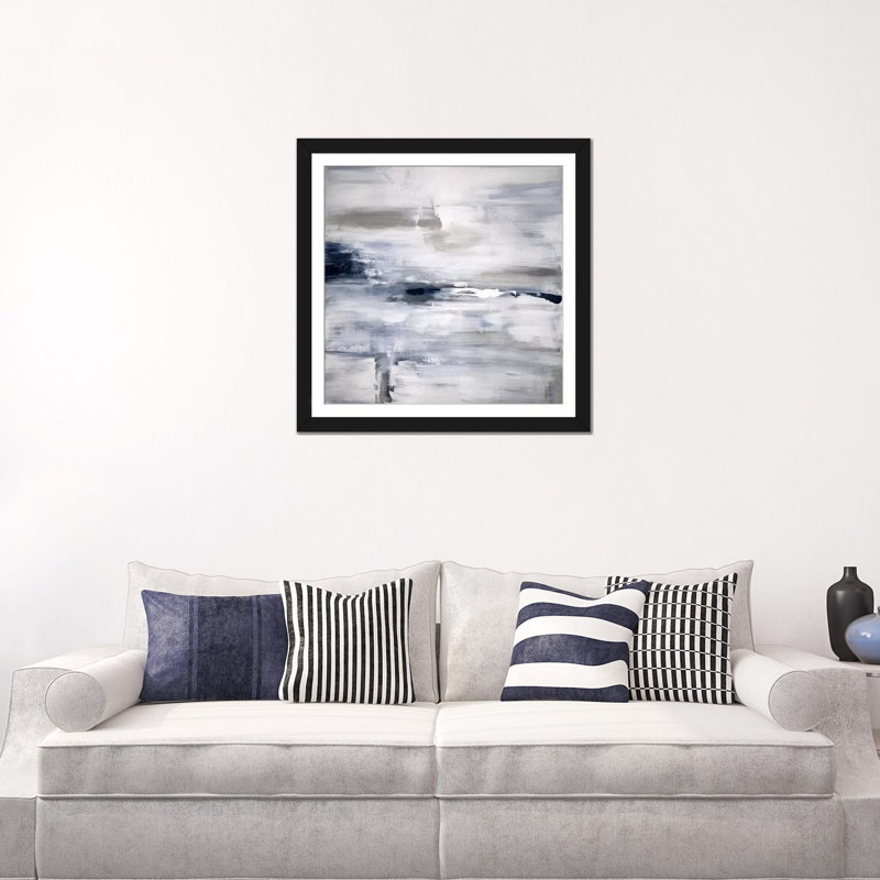«Shifting Tides I», impression sur toile, H 37 po x l 37 po x P 1,5 po, Toile avec cadre noir, Pas de tapis