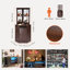 Corner Industrial Bar Cabinet, Wine Table for Liquor & Glasses, Sideboard