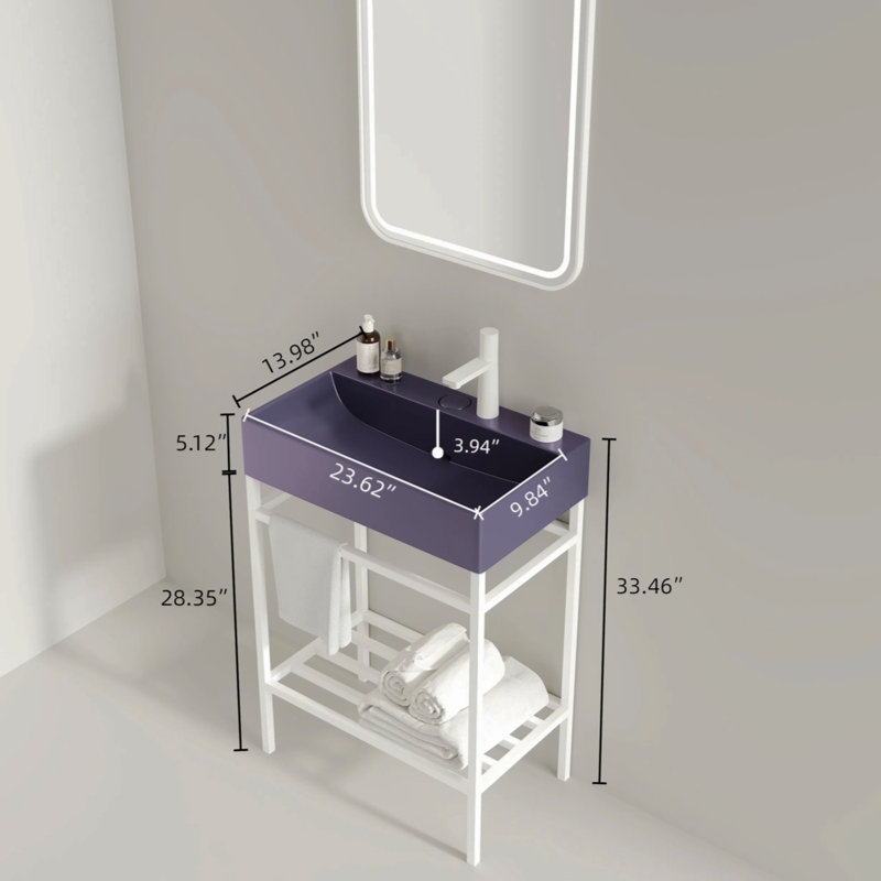 Bathroom Sink Without Cabinet Undermount Bathroom Sink Ceramic Basin Vanity Sink, Black
