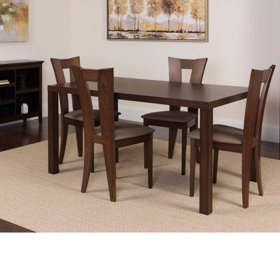 Hudspeth Solid Wood Top Four Leg Dining Set