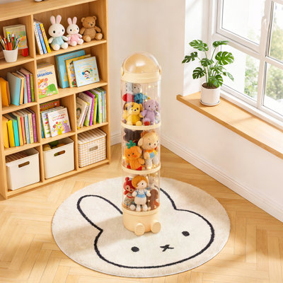 Vertical Clear Plastic Toy Storage Tube Organiser with String Light