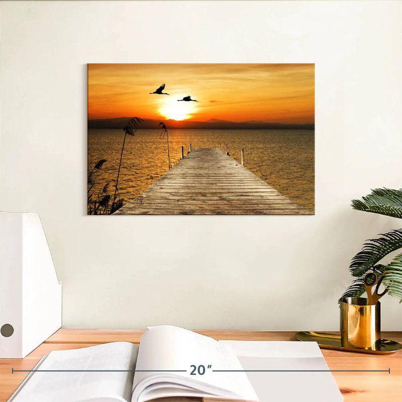 Alvord Beach Dock Sunset, 8" H x 12" W