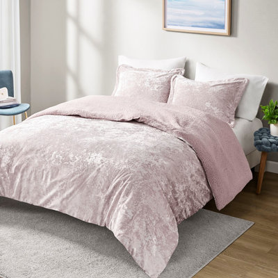 Édredon mauve pour lit simple / simple TG 100% velours froissé