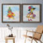 «Groovy Chick and Sky», ensemble de 2 peintures sur toile encadrées-1973644539-1973644540