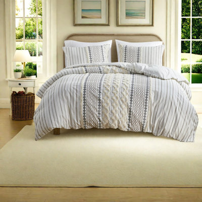 Ensembles de literie très grand / très grand, 100% coton, motif chenille géométrique, idéal pour les chambres modernes