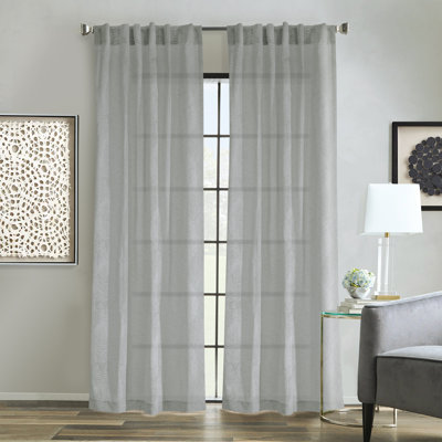 Avalbane Solid Semi-Sheer Grommet Curtain Panel
