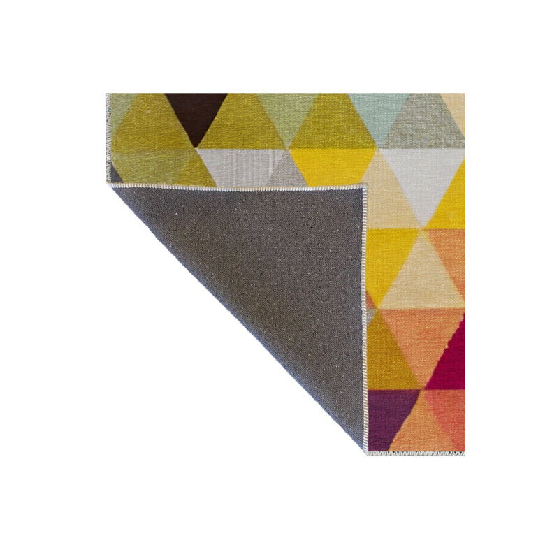 Tapis multicolore à motif géométrique triangulaire à motif géométrique dégradé, Tapis de couloir 2 pi 6 po x 9 pi 10 po