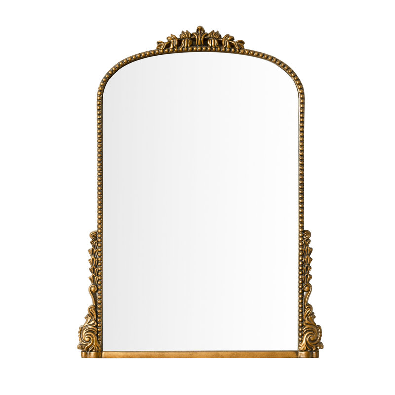 Miroir mural arqué rétro Vintage Baroque, Or antique, 39,5 po x 28,5 po