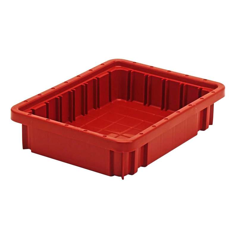 Dividable Grid Container, Red, 5" H x 8.25" W x 11.88" D