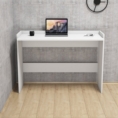 Scandinavian Style Study Desk, White | 47.2 x 33.5 x 15.7 inches | 100% Melamine Coated Particle Board, Thickness: 0.7 inches | Multipurpose Design with Additional Storage, Perfect for Home Office & Study Spaces