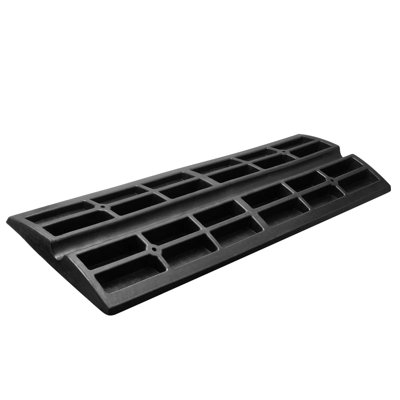 Rampe pour rampe simple en caoutchouc robuste - capacité de 33 069 lb, hauteur de 2,6 po avec rainure de câble et surface antidérapante, pour l'entrée, le garage, le trottoir et l'accès en fauteuil roulant