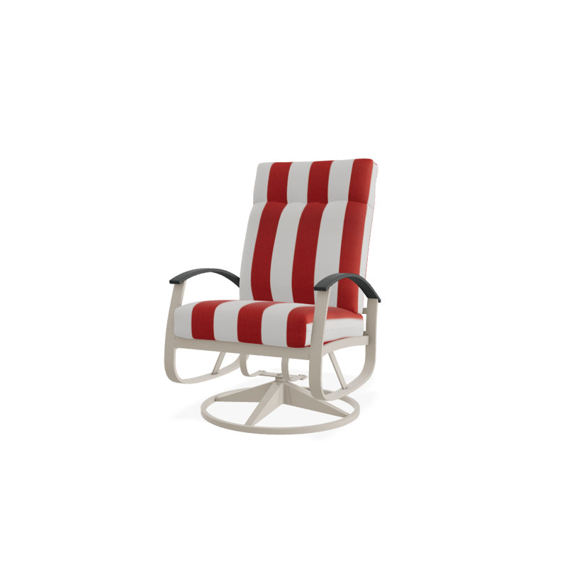 Belle Isle Outdoor Rocker Chair, Canvas Pacific Blue Sunbrella® Canvas, Gloss White, Classic Graphite P30