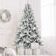 Arbre de Noël enneigé 7 pi avec 1514 pointes, arbre à charnières enneigé réaliste PE + PVC avec support en métal, arbre de Noël artificiel complet pour la décoration des Fêtes-1658401193