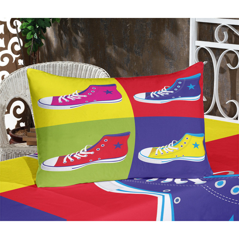 Multicolore drap-housse et coussin décoratif Ambesonne Pop Art, Ensemble de draps pour très grand lit californien
