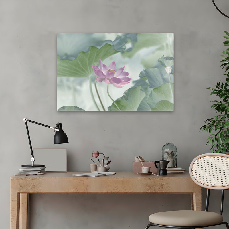 Plantes, fleurs, lotus, art mural, H 16 po x l 24 po