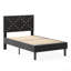 Lit plateforme tapissier, taille simple, noir, avec métal et bois, pieds en plastique robustes, capacité de 800 livres, barres de suspension silencieuses, lattes en bois massif, aucun sommier nécessaire, facile à