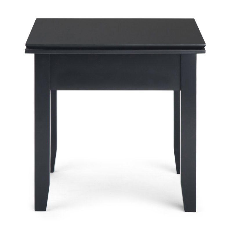 Natural Aged Brown Solid Wood End Table with Storage