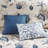 Twin/Twin Xl Quilt - Blue Microfiber And Coral Motifs Reversible Bedding With-120944818