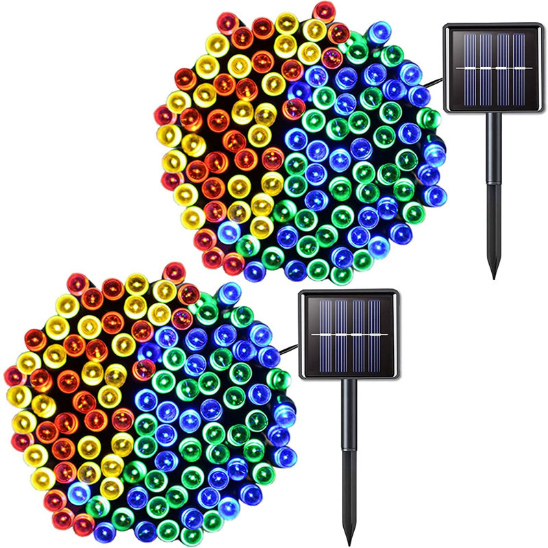 Devondra 42.7' LED Solar Powered 100 - Bulb String Lights, Multicolor