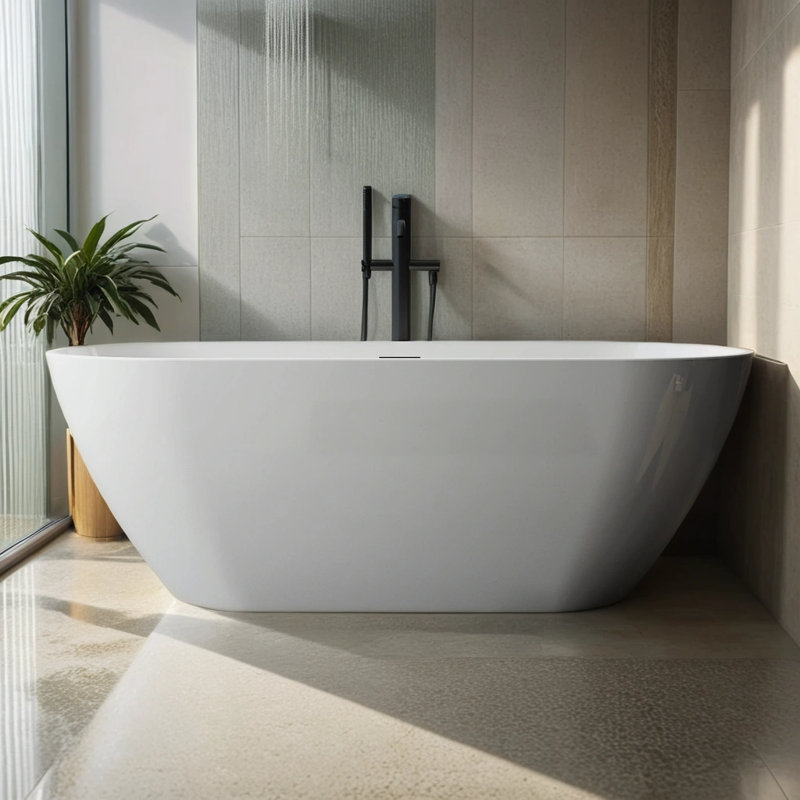 55.12'' x 28.37'' Soaking Acrylic Bathtub