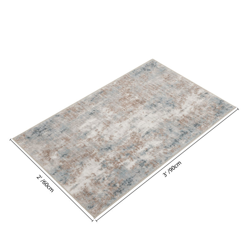 Eakes Abstract Multi Washable Foldable Accent Rug, 24" x 35"