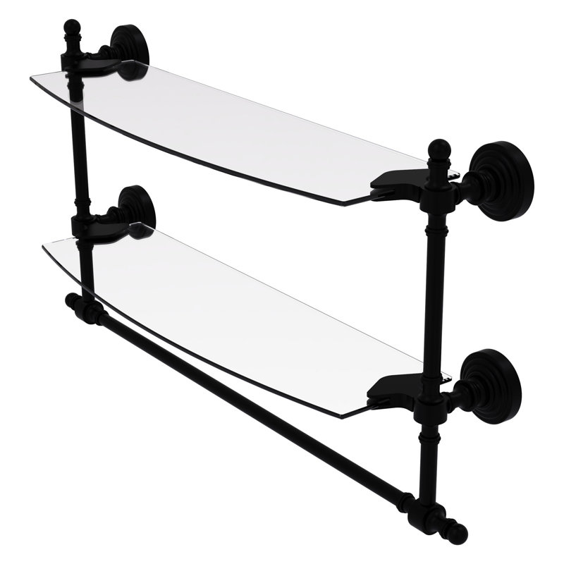 Retro Wave 2 Piece Tiered Shelf, Matte Black