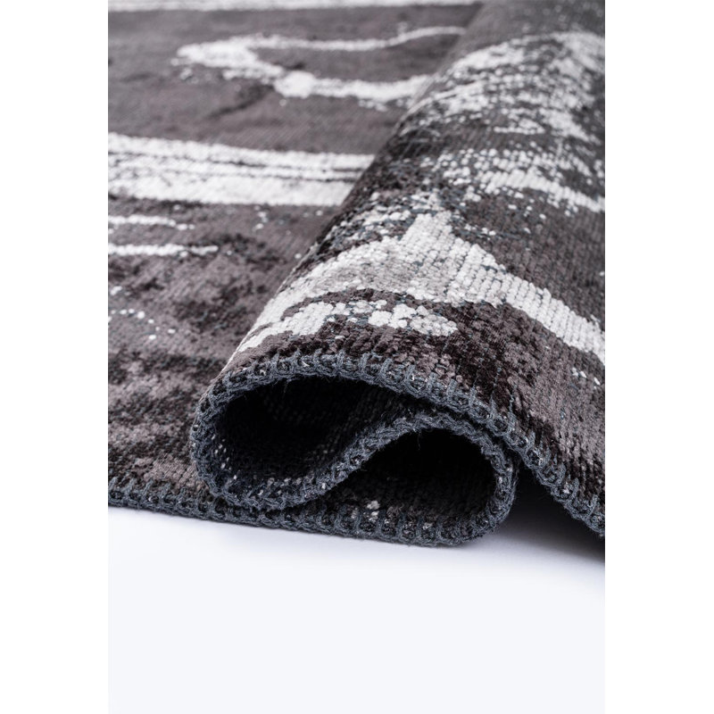 Ramik Abstract Hand Loom Indoor / Outdoor Area Rug, Rectangle 5'3" x 7'6"