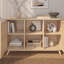 Meuble télé moderne en bois massif Mid-Century, 2 portes avec tablette centrale-739560209