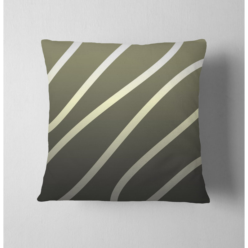Coussin décoratif avec insert, H 18 po x l 18 po, Vert rayé 8