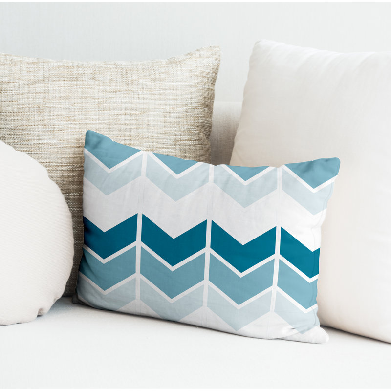 Housse et insert de coussin rectangulaire intérieur / extérieur en polyester Chevy, Turquoise